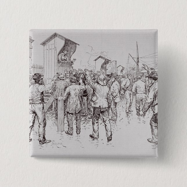 Badge Carré 5 Cm Les chômeurs de Londres (Devant)
