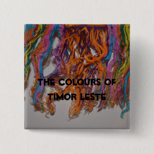 Badge Carré 5 Cm Les couleurs du Timor Oriental