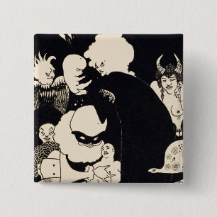 Badge Carré 5 Cm Les créatures étranges de Lucian, illustration d