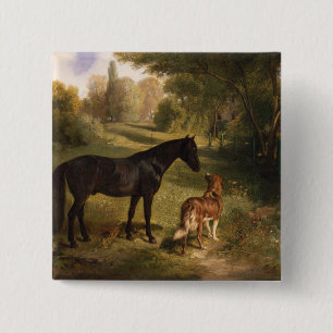 Badge Carré 5 Cm Les deux amis