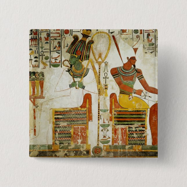Badge Carré 5 Cm Les dieux Osiris et Atum, de la tombe de (Devant)