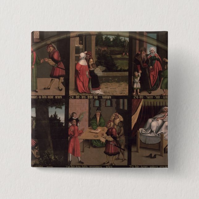 Badge Carré 5 Cm Les Dix commandements (Devant)