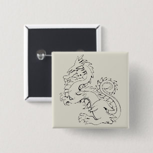 Badge Carré 5 Cm Les Dragons Asiatiques Tatsu Sont Des Créatures My