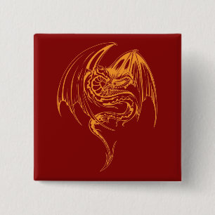 Badge Carré 5 Cm Les dragons de wyvern sont des créatures mythiques