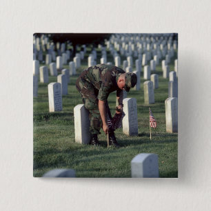 Badge Carré 5 Cm Les Etats-Unis, état de Virginie, Arlington