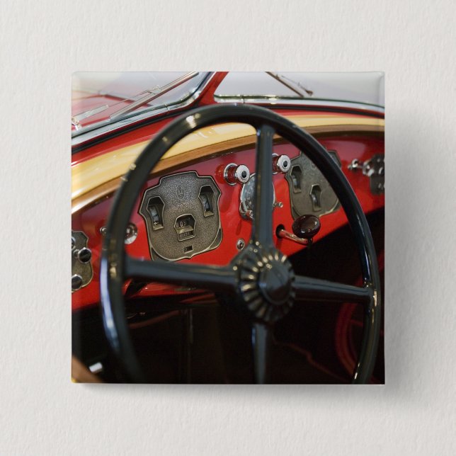 Badge Carré 5 Cm Les Etats-Unis, Indiana, auburn : Auburn, corde, (Devant)