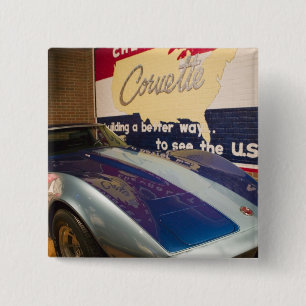 Badge Carré 5 Cm Les Etats-Unis, Kentucky, Bowling Green : Corvette