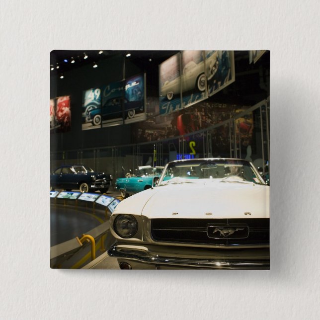 Badge Carré 5 Cm Les Etats-Unis, Michigan, Detroit : Visite d'usine (Devant)