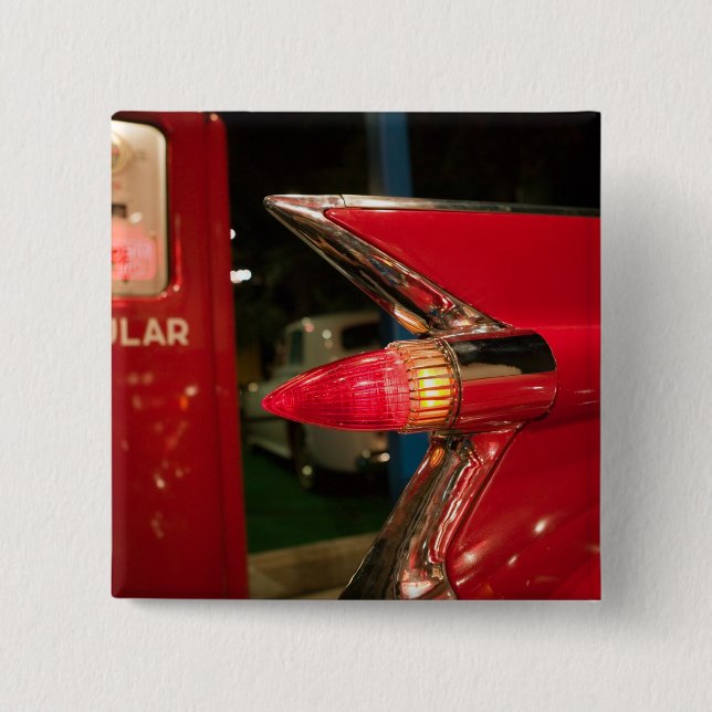 Badge Carré 5 Cm Les Etats-Unis, Tennessee, Memphis, Elvis Presley (Devant)