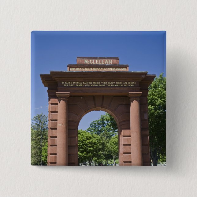 Badge Carré 5 Cm Les Etats-Unis, VA, Arlington. Porte de McClellan (Devant)