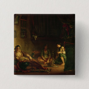 Badge Carré 5 Cm Les femmes d'Alger dans leur harem, 1847-49