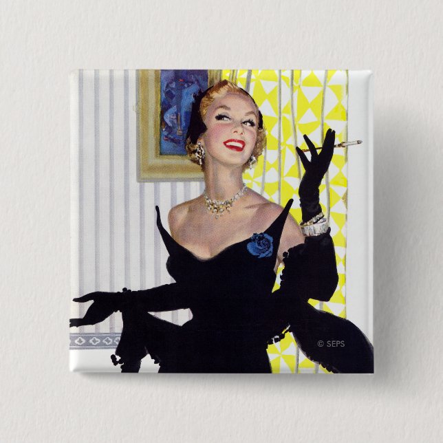 Badge Carré 5 Cm Les femmes intelligentes sont dangereuses trop 2 (Devant)