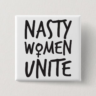 Badge Carré 5 Cm Les femmes méchantes unissent le bouton