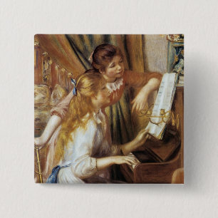 Badge Carré 5 Cm Les filles au piano