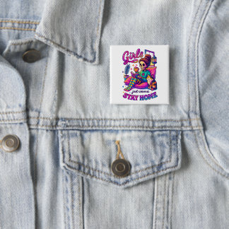 Badge Carré 5 Cm Les Filles Voulaient Juste...