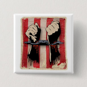 Badge Carré 5 Cm Les fils de la liberté SHACKLES le bouton