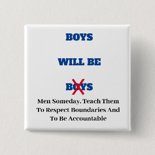 Badge Carré 5 Cm Les Garçons Seront Hommes Un Jour Bouton