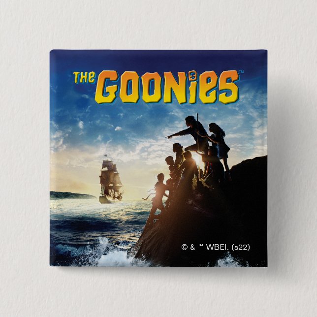 Badge Carré 5 Cm Les Goonies Pirate Ship Théâtre Art (Devant)