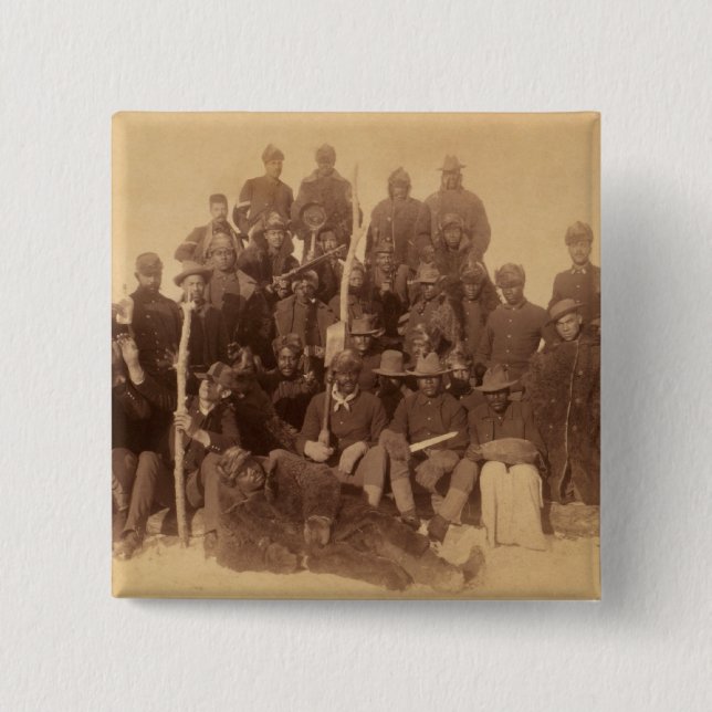 Badge Carré 5 Cm Les guerriers du buffle : la cavalerie noire améri (Devant)