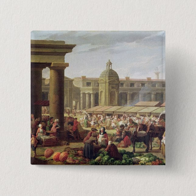 Badge Carré 5 Cm Les Halles, Paris (Devant)