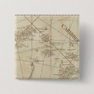 Badge Carré 5 Cm Les îles des Caraïbes, les îles Vierges