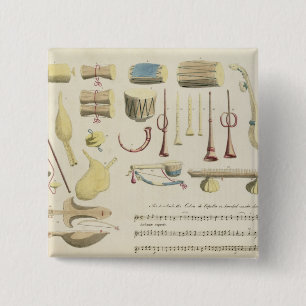 Badge Carré 5 Cm Les instruments de musique indiens, plaquent 23 de