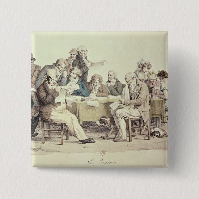 Badge Carré 5 Cm Les journaux (Devant)