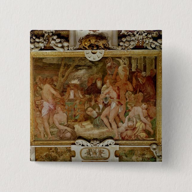 Badge Carré 5 Cm Les jumeaux, l'Anapias et l'Amphinamus de (Devant)