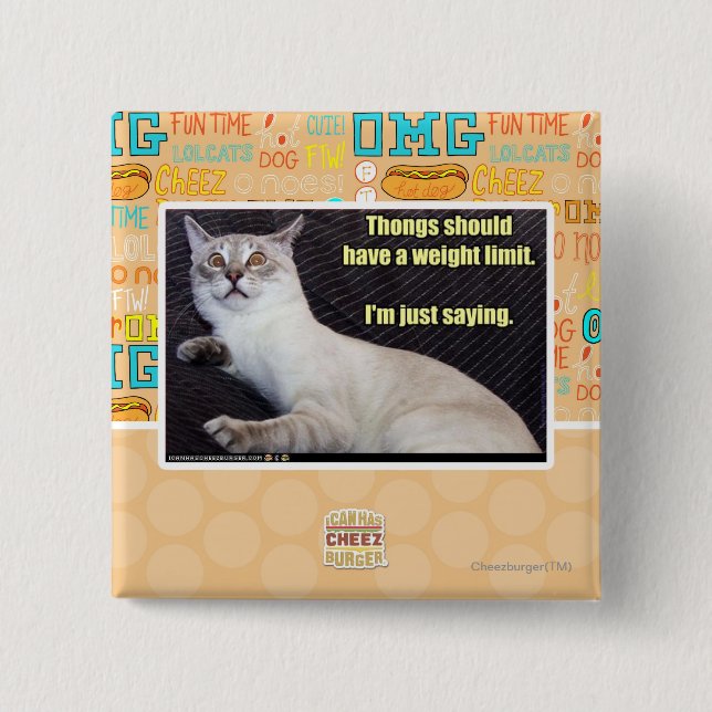 Badge Carré 5 Cm Les lanières devraient avoir une limite de poids (Devant)