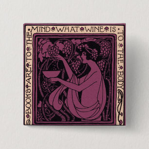 Badge Carré 5 Cm Les livres sont à l'esprit