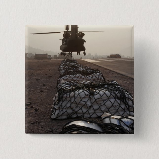 Badge Carré 5 Cm Les marines attachent des charges de traîneau (Devant)