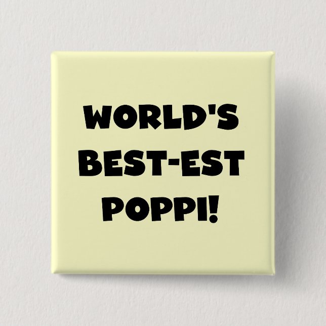 Badge Carré 5 Cm Les meilleurs cadeaux Poppi Black Text du monde (Devant)