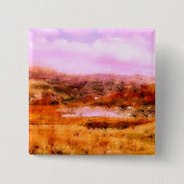 BADGE CARRÉ 5 CM LES MONTAGNES (Devant)