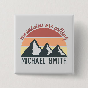 Badge Carré 5 Cm Les montagnes pastel vintages appellent le monogra