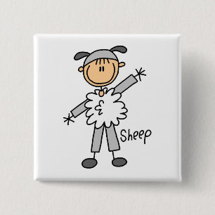 Badge Carré 5 Cm Les moutons habillent le T-shirts et les cadeaux