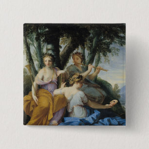 Badge Carré 5 Cm Les Muses, Clio, euterpe et Thalia, c.1652-55