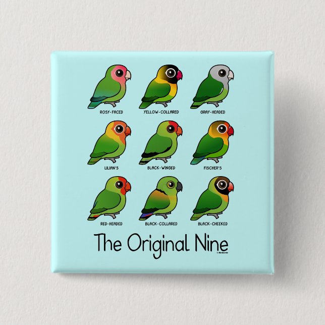 Badge Carré 5 Cm Les neuf originaux (Devant)