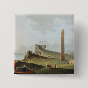 Badge Carré 5 Cm Les obélisques à l'Alexandrie, appelée Cléopâ