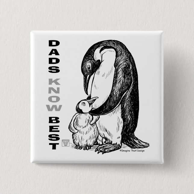 Badge Carré 5 Cm Les papas savent mieux (Devant)