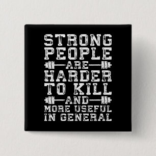 Badge Carré 5 Cm Les Personnes Fortes Sont Plus Difficiles À Tuer -