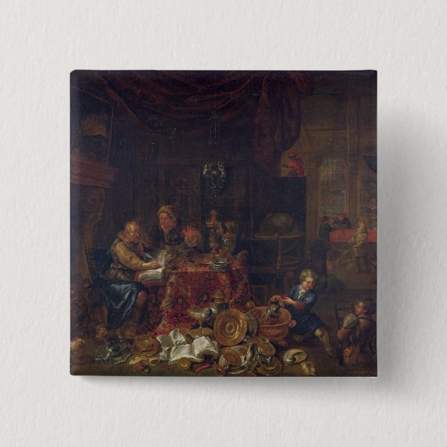 Badge Carré 5 Cm Les prêteurs (Devant)