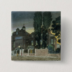 Badge Carré 5 Cm Les puits de Sadler, 1826 (gravure colorée)