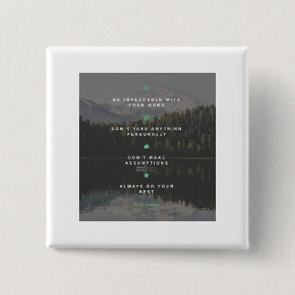 Badge Carré 5 Cm Les Quatre Agreements