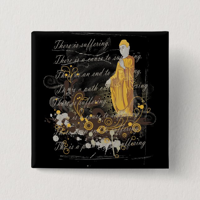 Badge Carré 5 Cm Les quatre vérités nobles (Devant)
