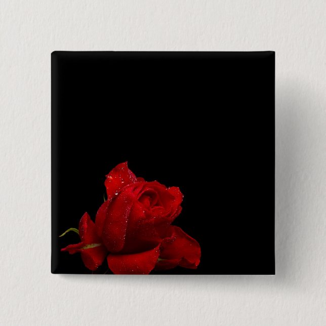 Badge Carré 5 Cm Les roses sont rouges (Devant)