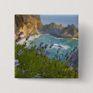 Badge Carré 5 Cm Les Scenic McWay Falls se jettent sur la plage et