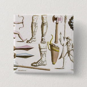 Badge Carré 5 Cm Les soldats grecs, bras et armure, plaquent 38 du