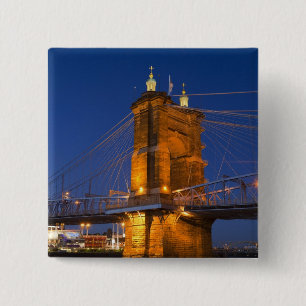 Badge Carré 5 Cm Les toits de Cincinnati, Ohio, États-Unis à la t