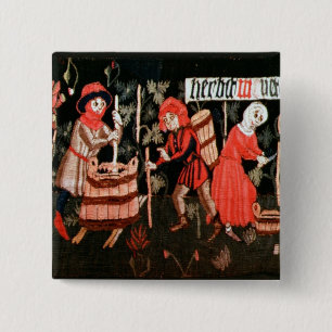 Badge Carré 5 Cm Les travaux des mois, d'Alsace