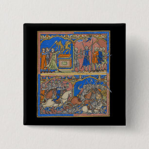 Badge Carré 5 Cm Les trois cents valeureux de Gédéon La Bible des C